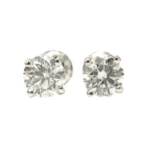 Diamond 1.20ct Earrings In 14K White Gold