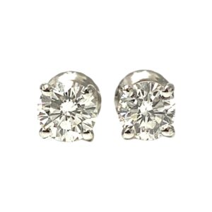 Diamond 0.91ct Earrings In 14K White Gold