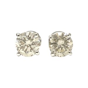 Diamond 1.43ct Earrings In 14K White Gold
