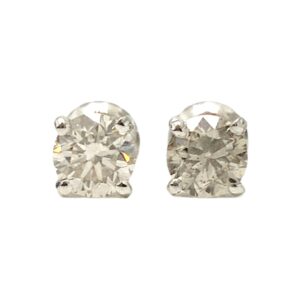 Diamond 1.00ct Earrings In 14K White Gold