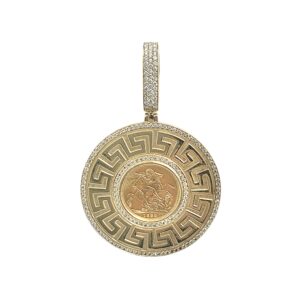 1899 Full Sovereign Lab-Grown Diamond 2.78ct Pendant In 9K and 22K Yellow Gold