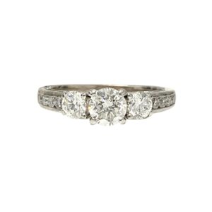 Diamond 0.90ct Ring In 18K White Gold