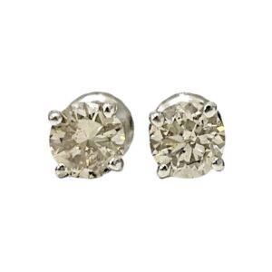 Diamond 1.06ct Earrings In 18K White Gold
