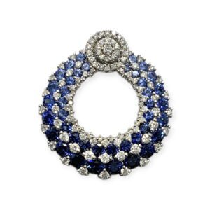 Sapphire and Diamond 0.88ct Pendant in 18K White Gold