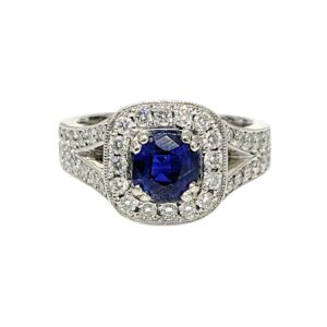 Sapphire and Diamond 0.70ct Ring In Platinum