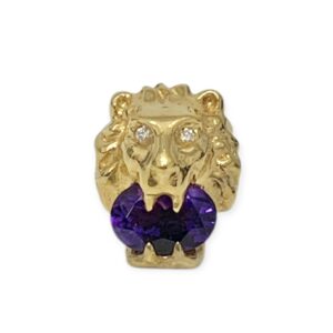 Amethyst and Diamond 0.10ct Single Earring in 18K Yellow Gold