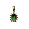 Synthetic Emerald and Diamond 0.05ct Pendant in 9K Yellow Gold