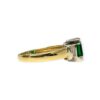 Synthetic Emerald and Diamond 0.10ct Ring in 9K Yellow and White Gold