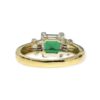 Synthetic Emerald and Diamond 0.10ct Ring in 9K Yellow and White Gold