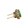 Synthetic Emerald and Diamond 0.10ct Earrings in 9K Yellow Gold