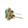 Synthetic Emerald and Diamond 0.10ct Earrings in 9K Yellow Gold
