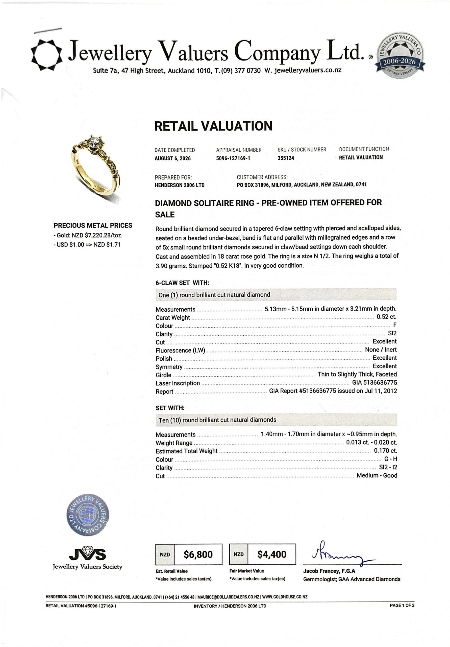 Document_2026-08-10_112623 Diamond 0.69ct Ring In 18K Rose Gold