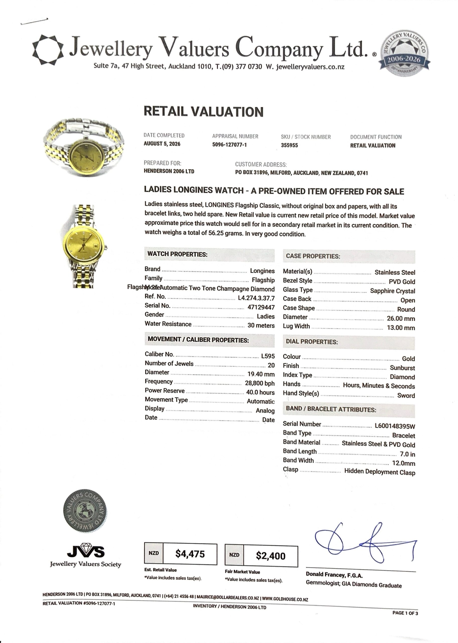 Document_2026-08-13_121521 Longines Flagship Two Tone Diamond Watch
