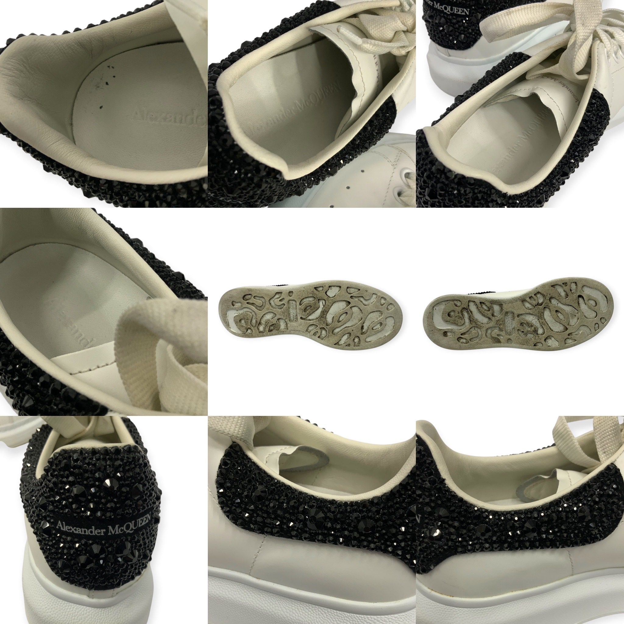 FEAA89C5-EF50-43D1-BAC2-88E3BA9E4DFA Alexander Mcqueen Crystal Embellished Sneaker Size 38