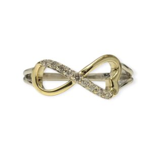 Diamond 0.10ct Ring in Yellow and White Gold