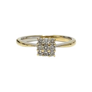 Diamond 0.18ct Ring In 18k White and Yellow Gold