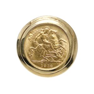 1914 Half Sovereign Ring In 10K and 22K Yellow Gold