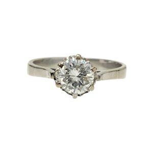 Diamond 0.58ct Ring In 18K White Gold