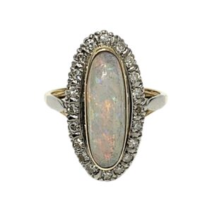 Opal and Diamond 0.30ct Ring In Platinum and 18K Yellow Gold