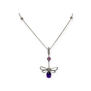 44cm Muti-stone and Diamond 0.30ct Necklace in 18K White Gold