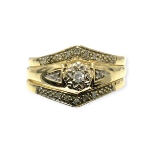 Diamond 0.10ct Trio Ring In 9K Yellow Gold