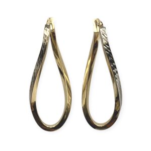 Earrings in 10K Yellow and White Gold