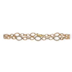 Shop 112 18.5cm Diamond 0.50ct Bracelet in 10K Yellow and Rose Gold