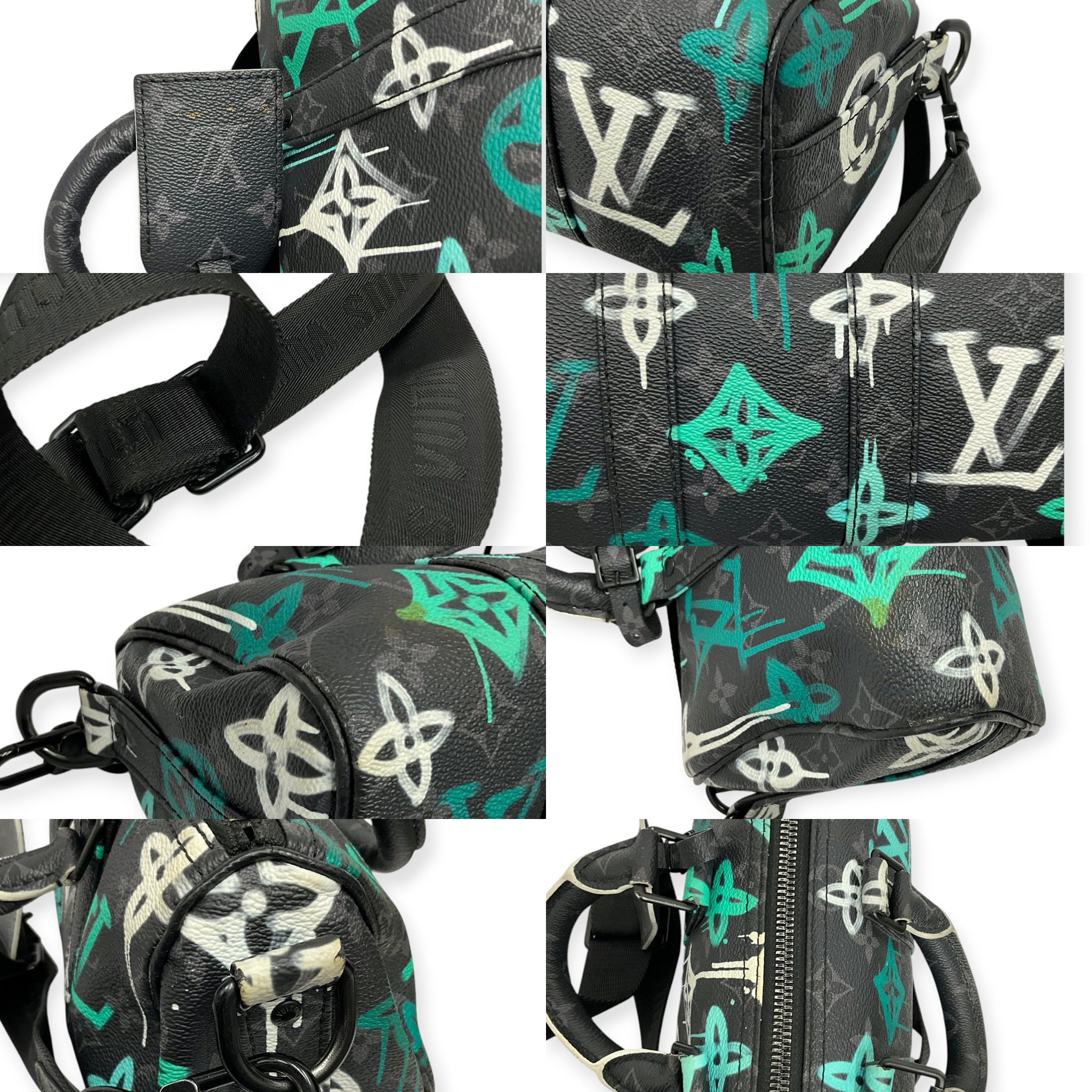 547F009D-1FA9-40A8-945D-78AE7C0F243A Louis Vuitton Monogram Eclipse Graffiti Keepall Bandouliere 25