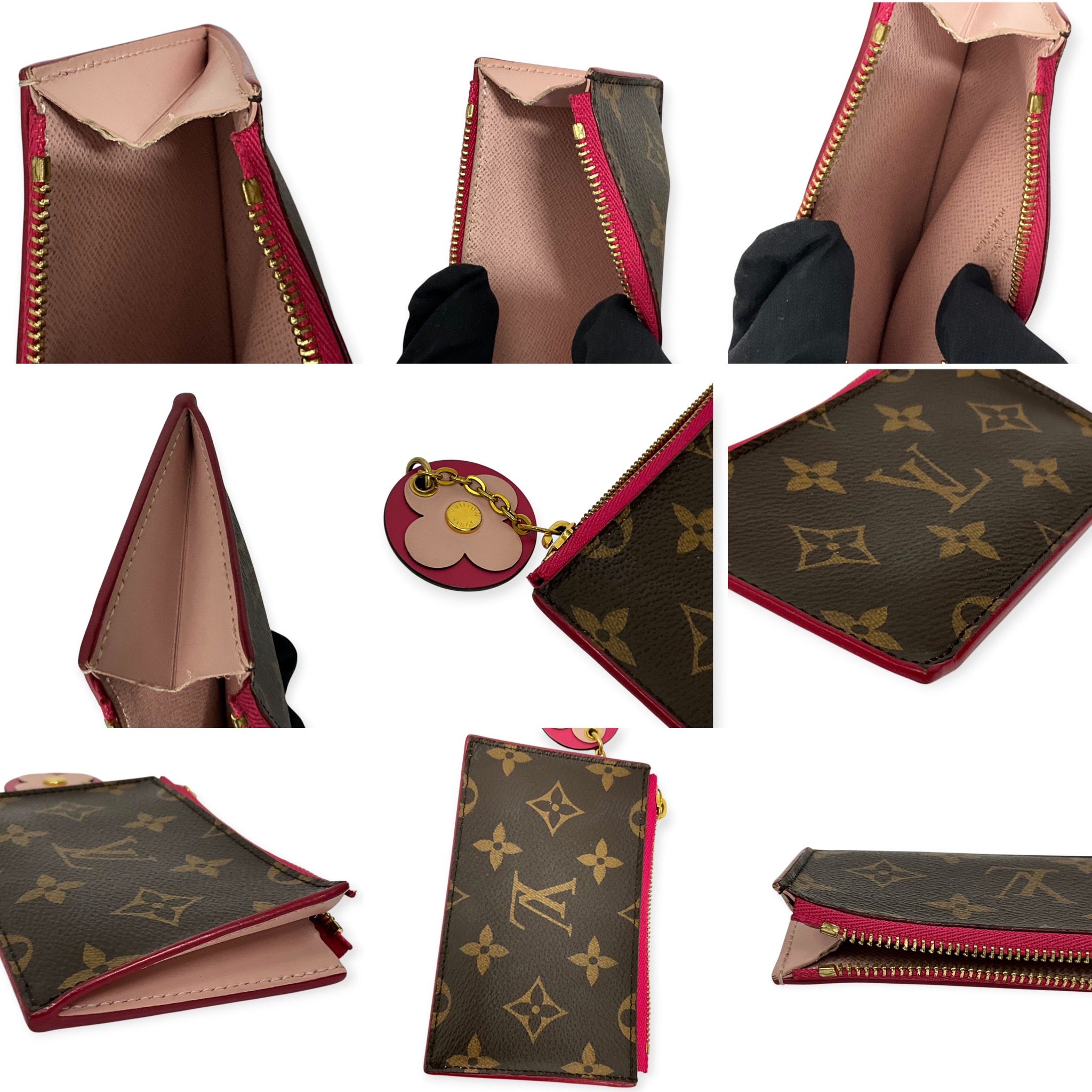 63715C75-951C-4782-9716-3B8F74632E32 Louis Vuitton Monogram Blooming Flowers Zipped Card Holder