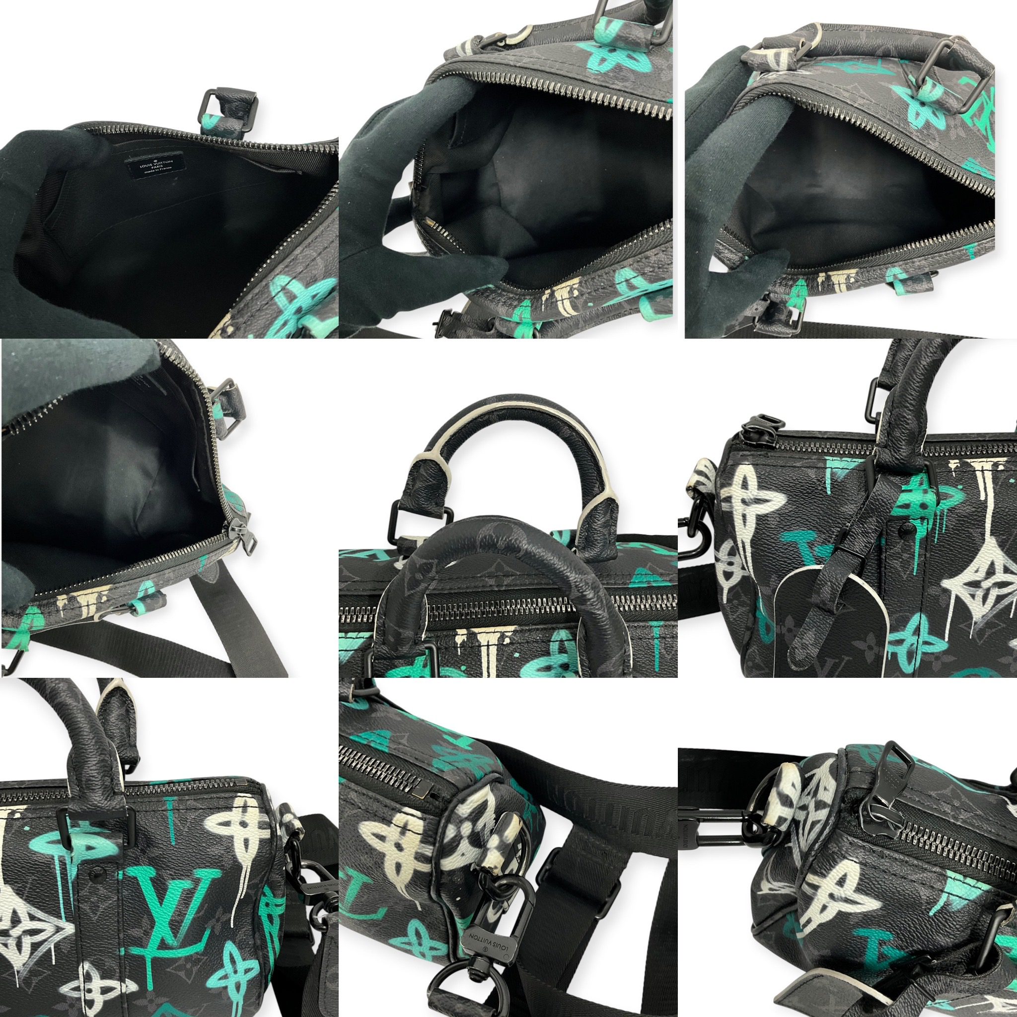 DA66877F-54F5-4FFC-9278-E971E6F5EEC4 Louis Vuitton Monogram Eclipse Graffiti Keepall Bandouliere 25