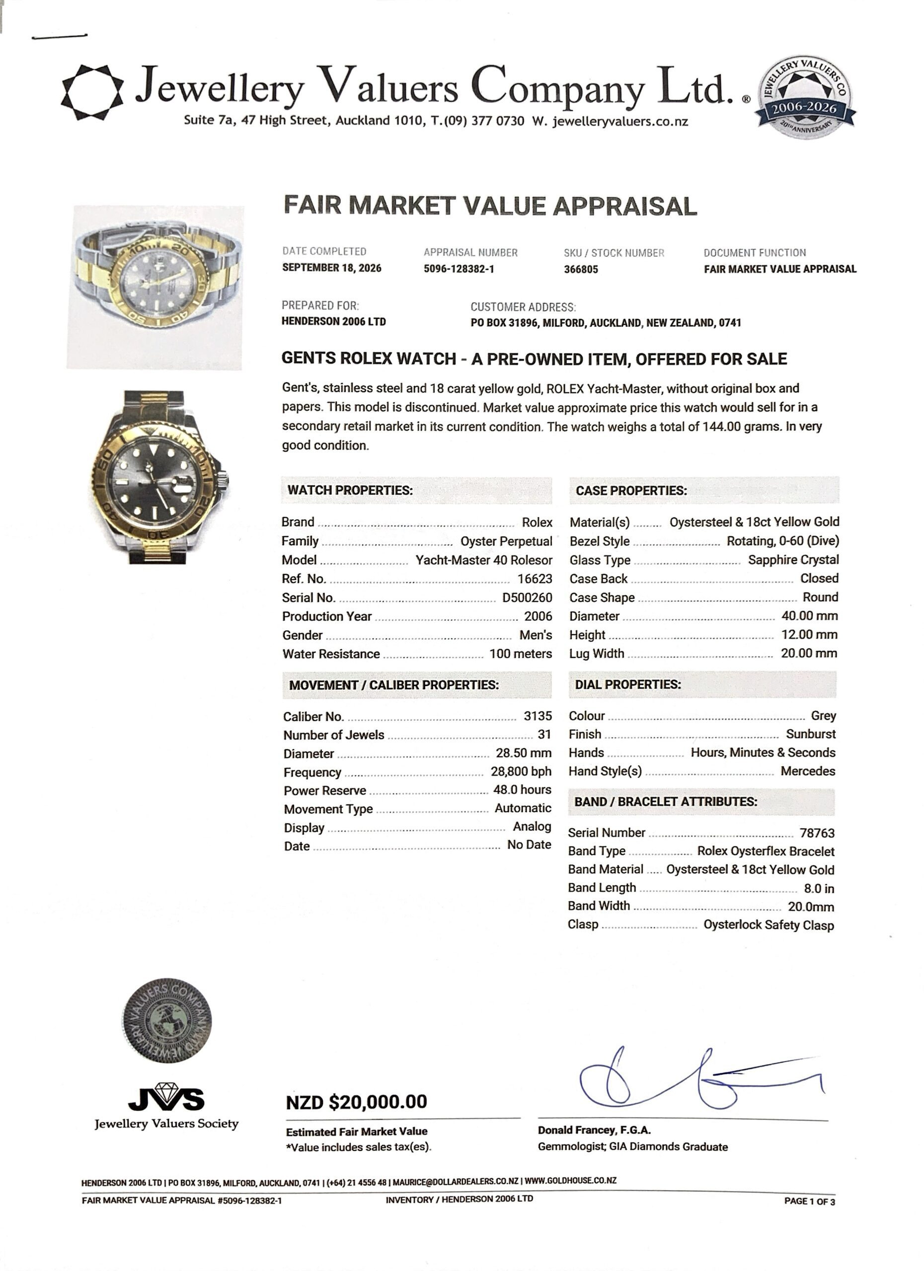 Document_2026-10-01_105150 Rolex Yacht Master 16623 Watch