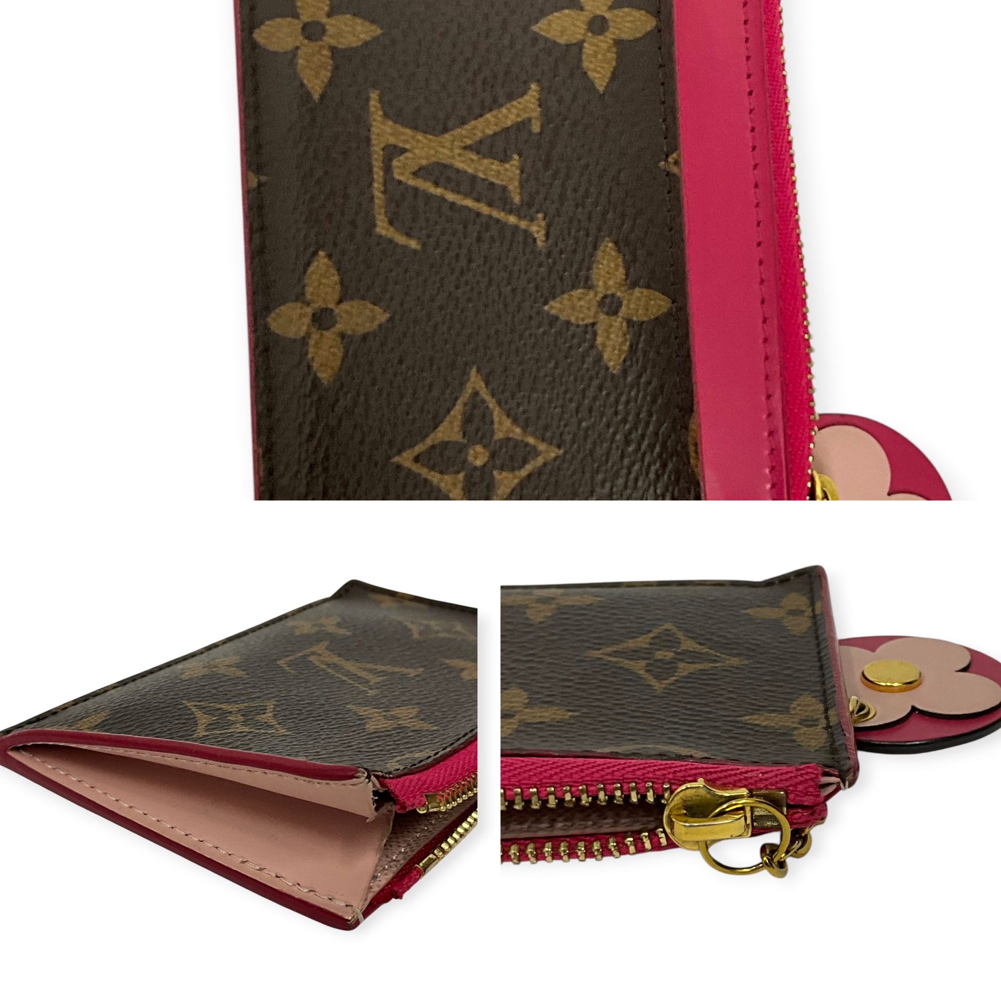 F397514F-5935-4786-BDFE-0BD9B25DAC37 Louis Vuitton Monogram Blooming Flowers Zipped Card Holder