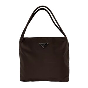 Prada Tessuto Chocolate Nylon Shoulder Bag