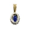 Synthetic Sapphire and Diamond 0.15ct Pendant in 10K Yellow Gold