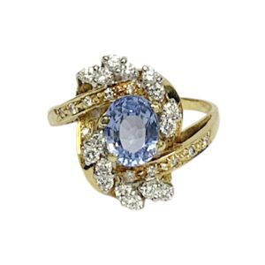 Sapphire and Diamond 0.54ct Ring in 18K Yellow and White Gold