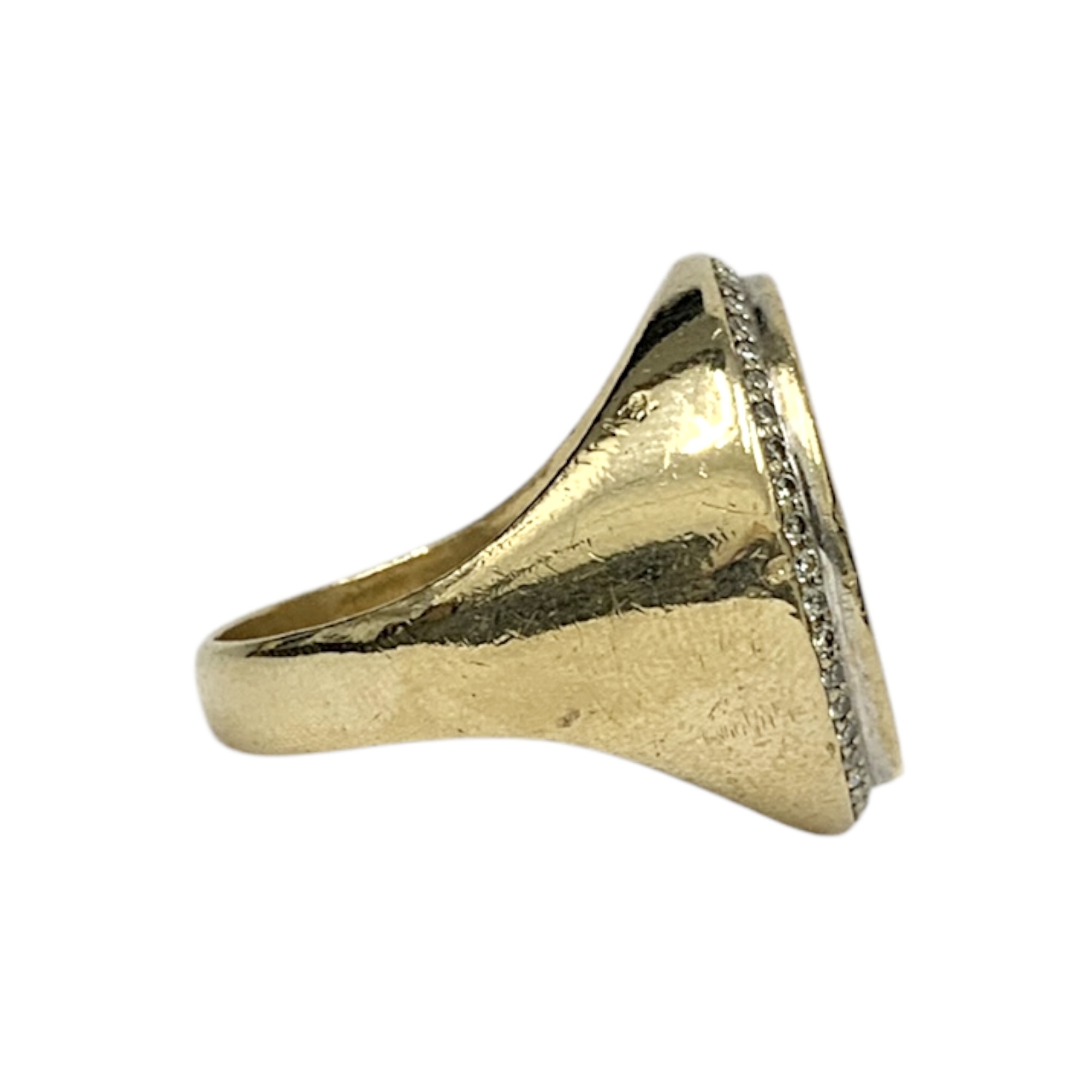 IMG_7750-Photoroom Diamond 0.25ct 1908 Half Sovereign Ring In 9K and 22K Yellow Gold