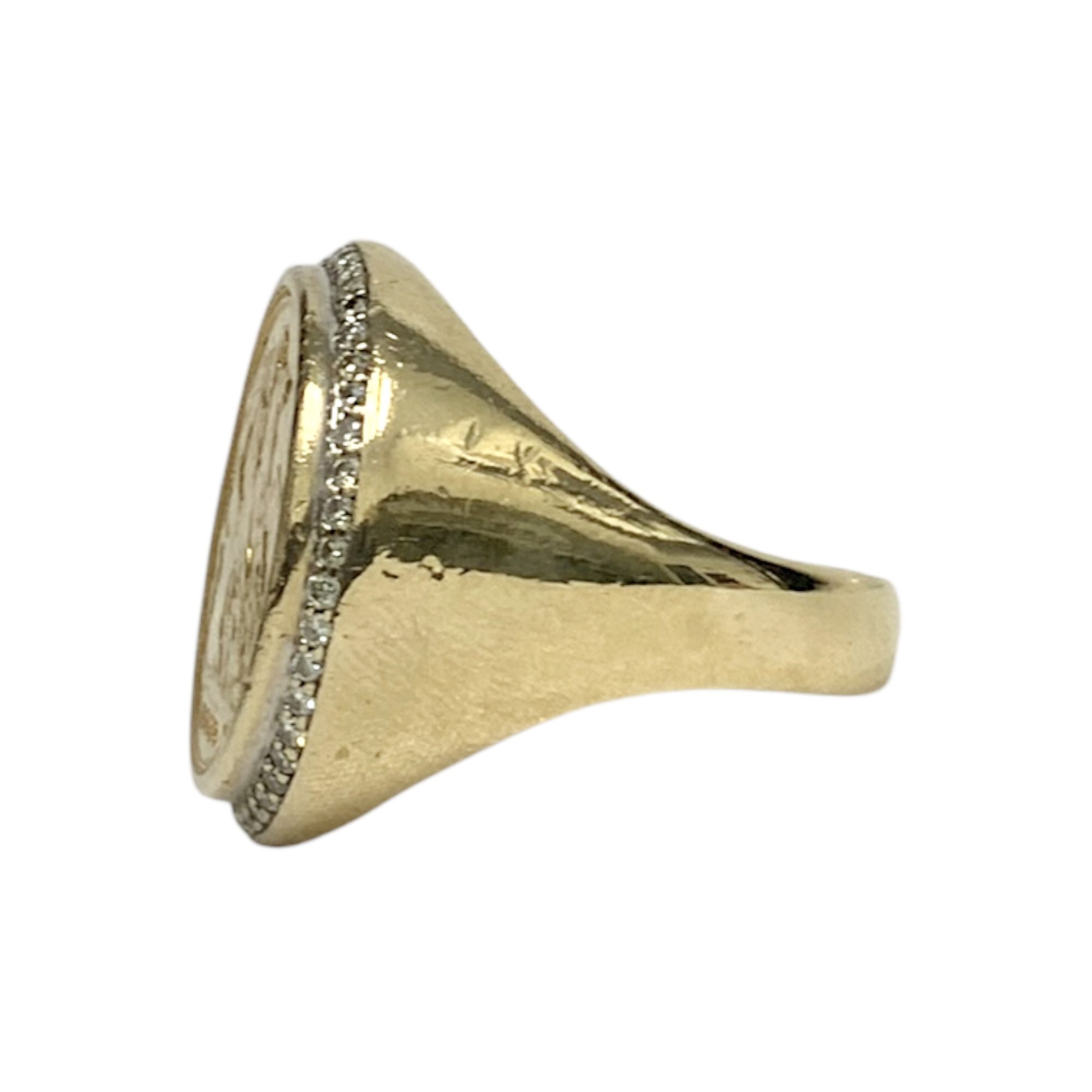 IMG_7751-Photoroom Diamond 0.25ct 1908 Half Sovereign Ring In 9K and 22K Yellow Gold