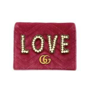 Gucci GG Marmont Love Velvet Card Case Wallet