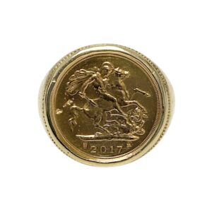 Shop 110 2017 Half Sovereign Ring in 9K and 22K Yellow Gold