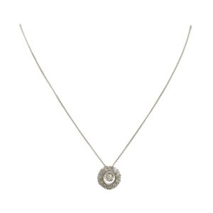 50cm Diamond 0.40ct Pendant in 10K White Gold and Necklace In 18K White Gold